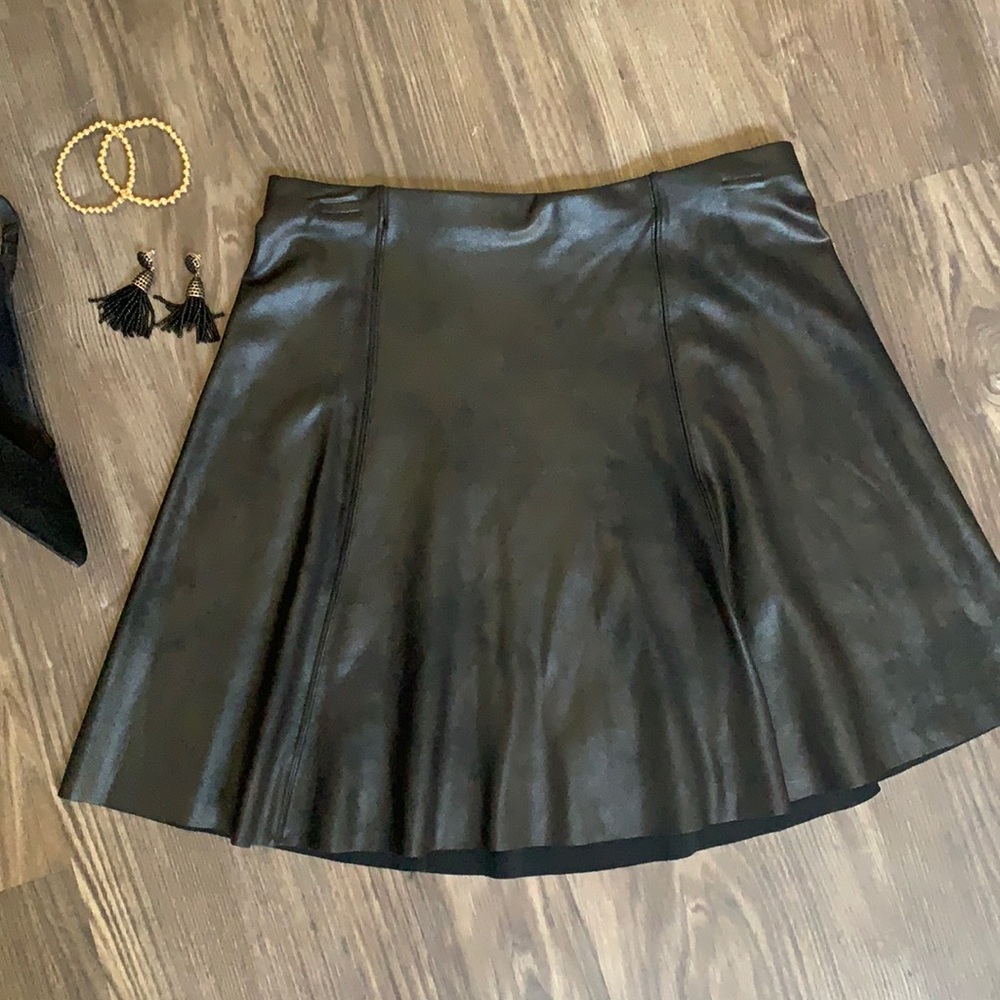 Spanx Leather skater skirt